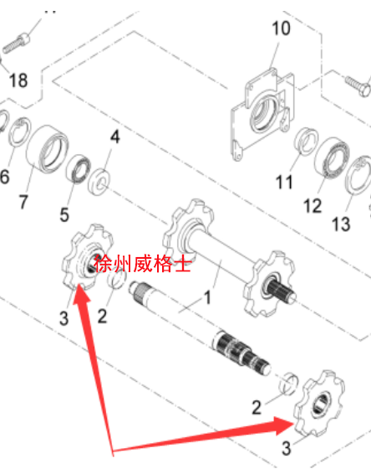 攤鋪機加長(cháng)段1米螺旋軸2315789